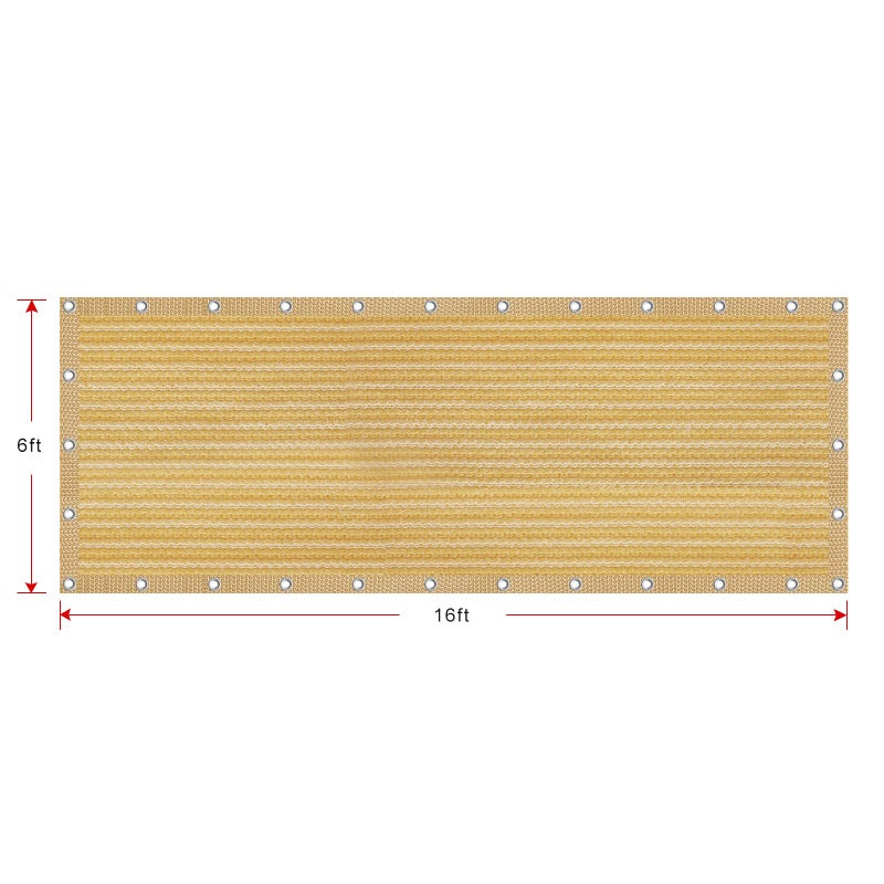 Shatex 90% Shade Fabric 6X 16ft Sun Shade Cloth Taped Edge with Grommets Sun-Block Mesh Shade for Pergola Cover Canopy Wheat, 12 Bungee Balls - Image 3
